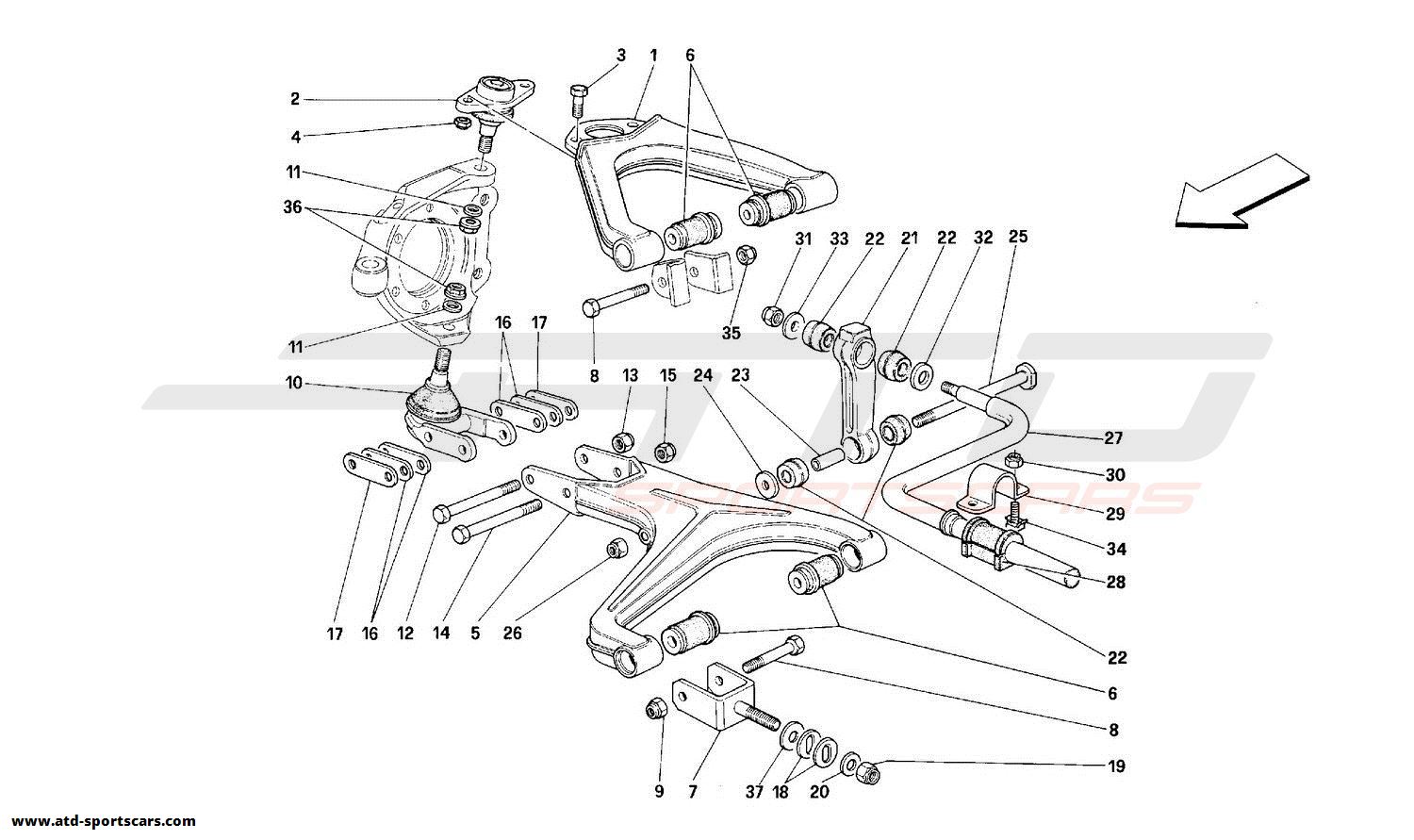 Ferrari 348 FRONT SUSPENSION - WISHBONES