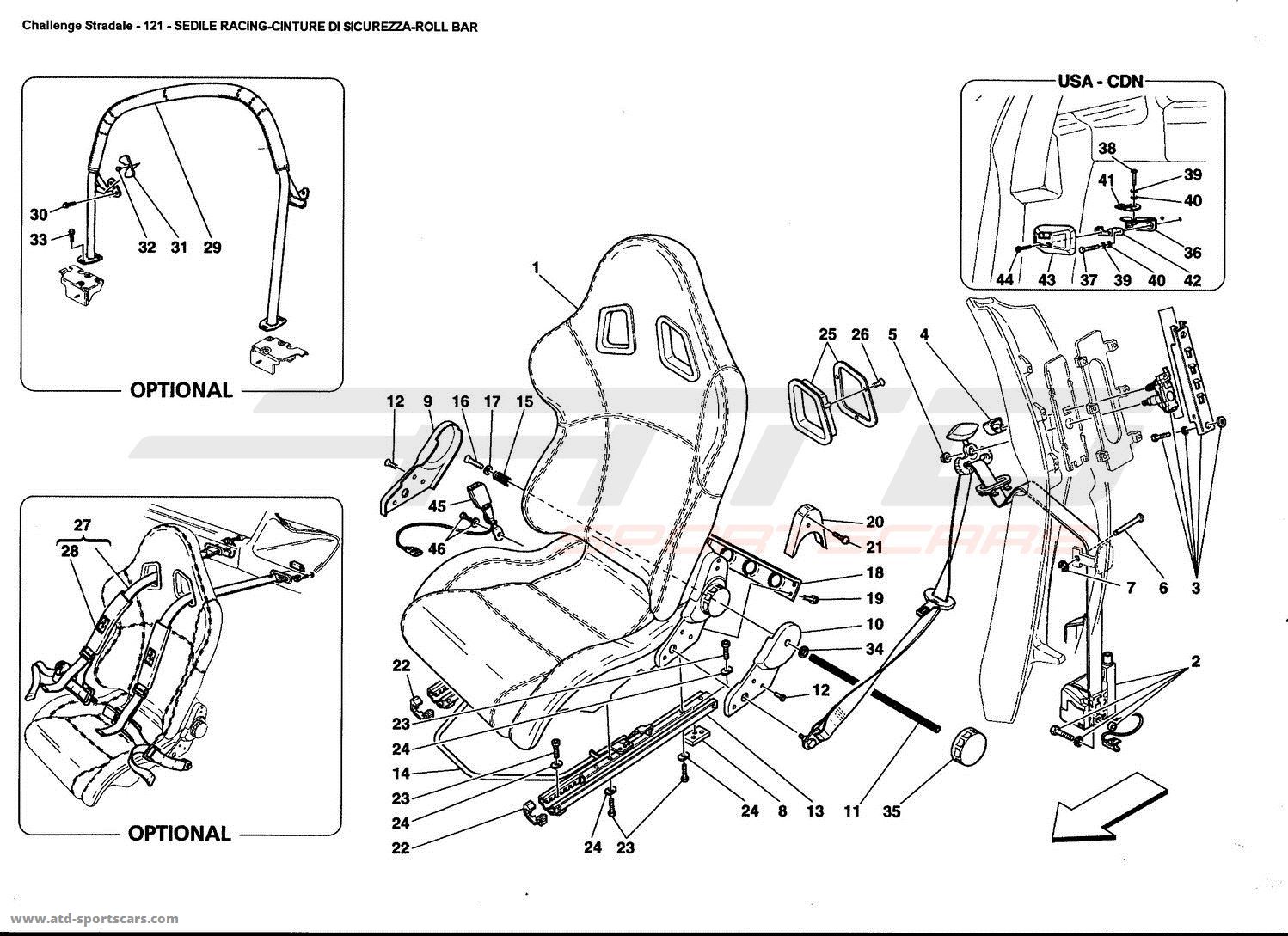 RACING SEAT-SAFETY BELTS-ROLL BAR