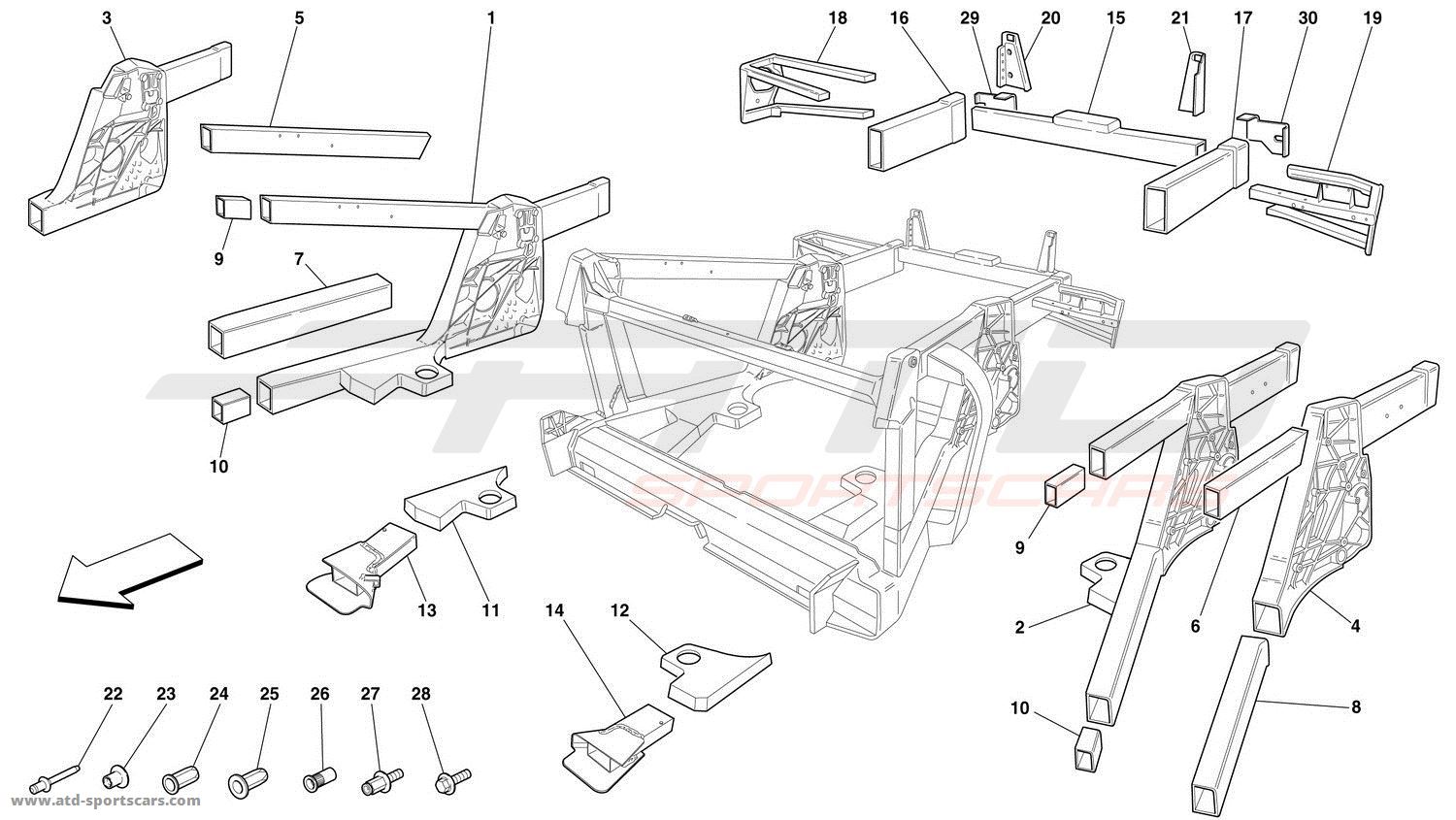 FRAME - REAR ELEMENTS SUB-GROUPS