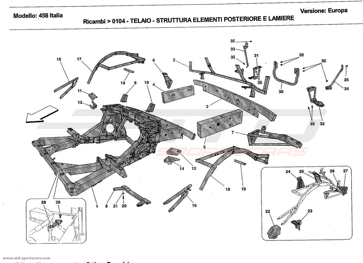 FRAME - REAR ELEMENTS STRUCTURES AND PLATES