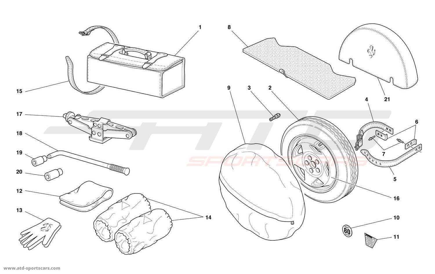 SPARE WHEEL AND ACCESSORIES