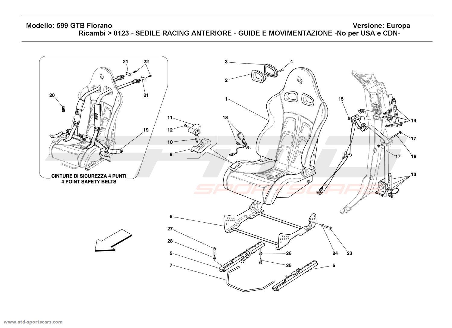FRONT RACING SEAT - GUIDE AND MOVEMENT