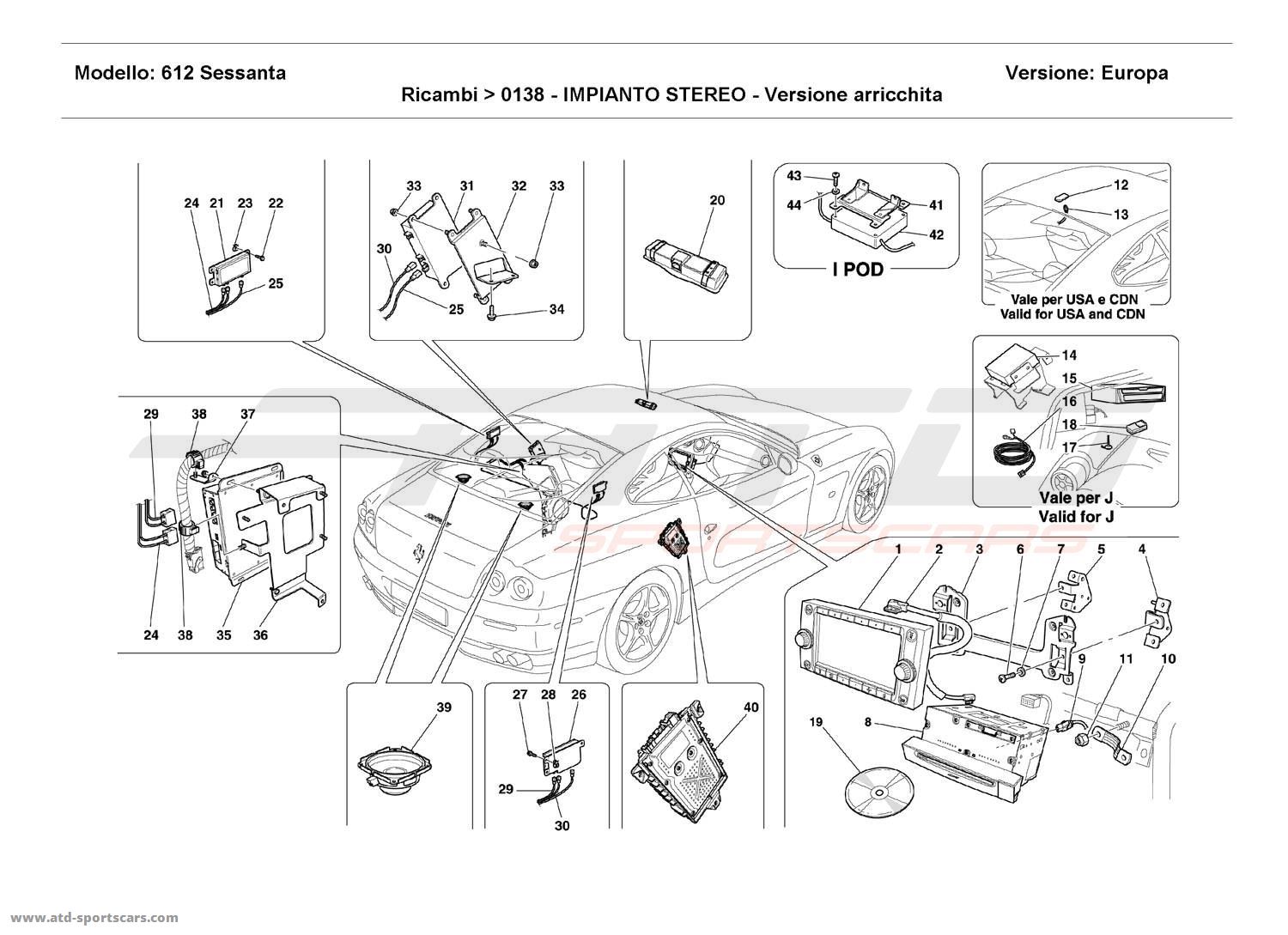 Ferrari 612 Sessanta STEREO EQUIPMENT - Enriched version