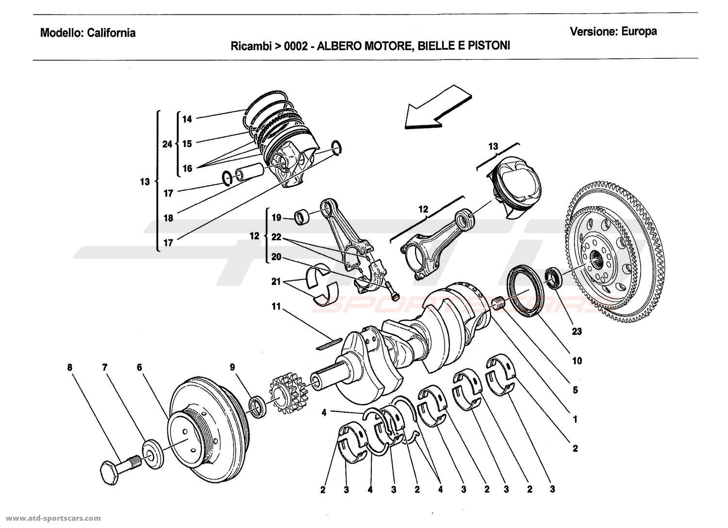 CRANKSHAFT, CONNECTING RODS AND PISTONS