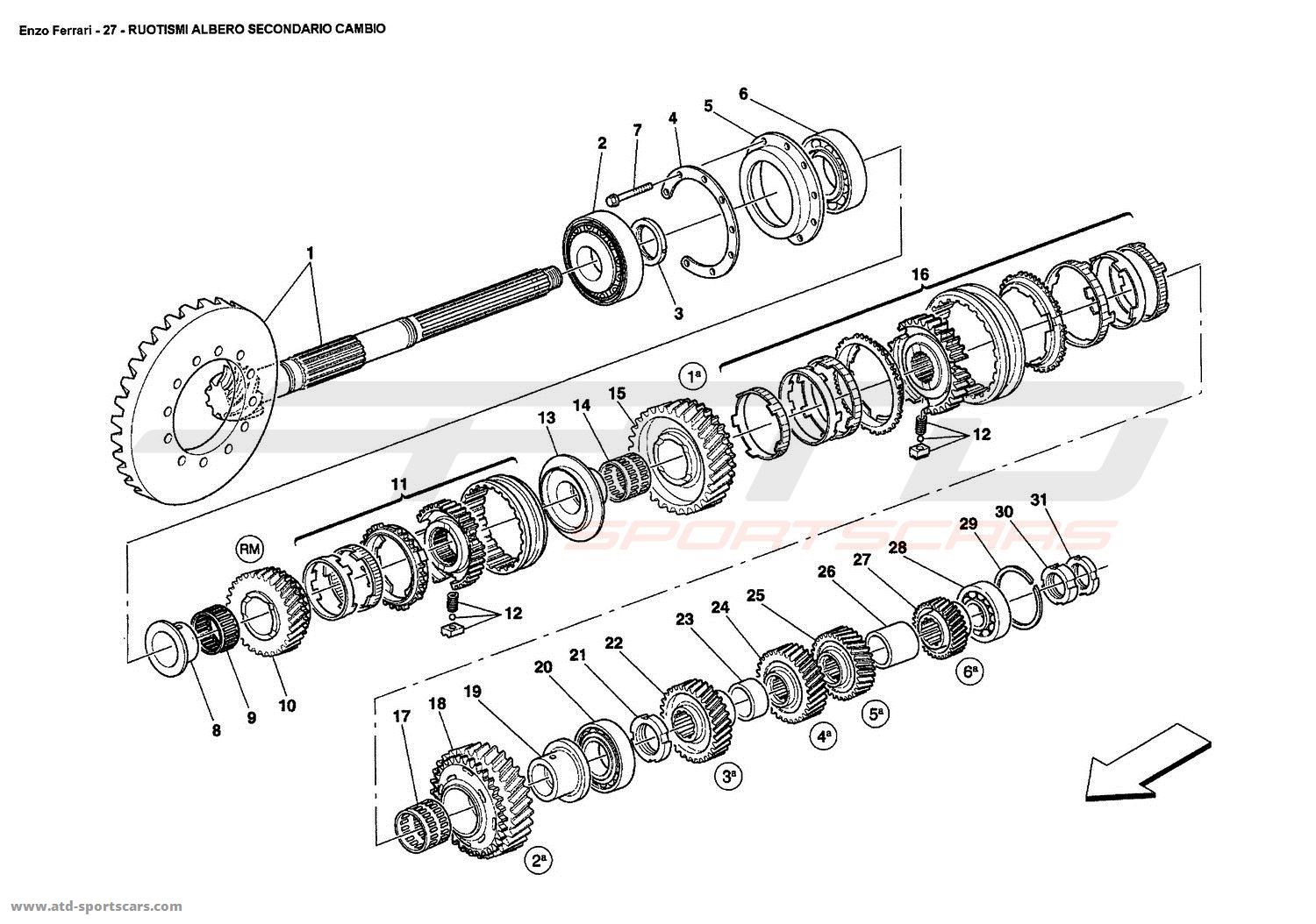 Ferrari Enzo SECONDARY SHAFT GEARS parts at ATD-Sportscars | ATD-Sportscars