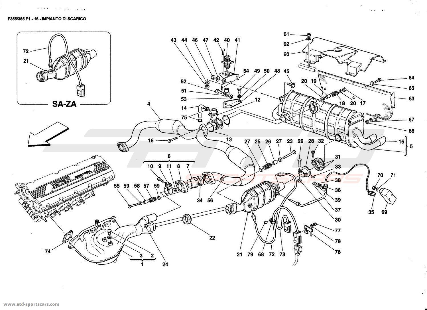 Ferrari F355 - 5.2 ET F1 EXHAUST SYSTEM parts at ATD-Sportscars | ATD ...