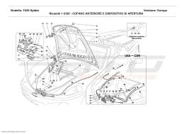 Ferrari F430 Spider FRONT HOOD AND OPENING DEVICE
