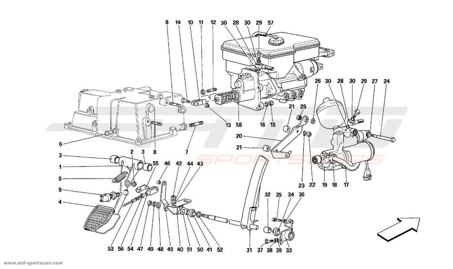 THROTTLE PEDAL AND BRAKE HYDRAULIC SYSTEM