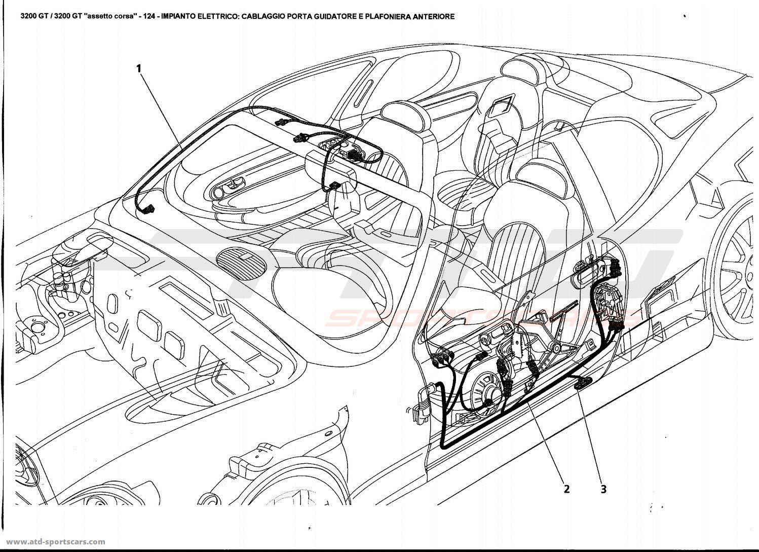 ELECTRICAL SYSTEM: DRIVER'S DOOR AND FRONT CEILING LIGHT HARNESS