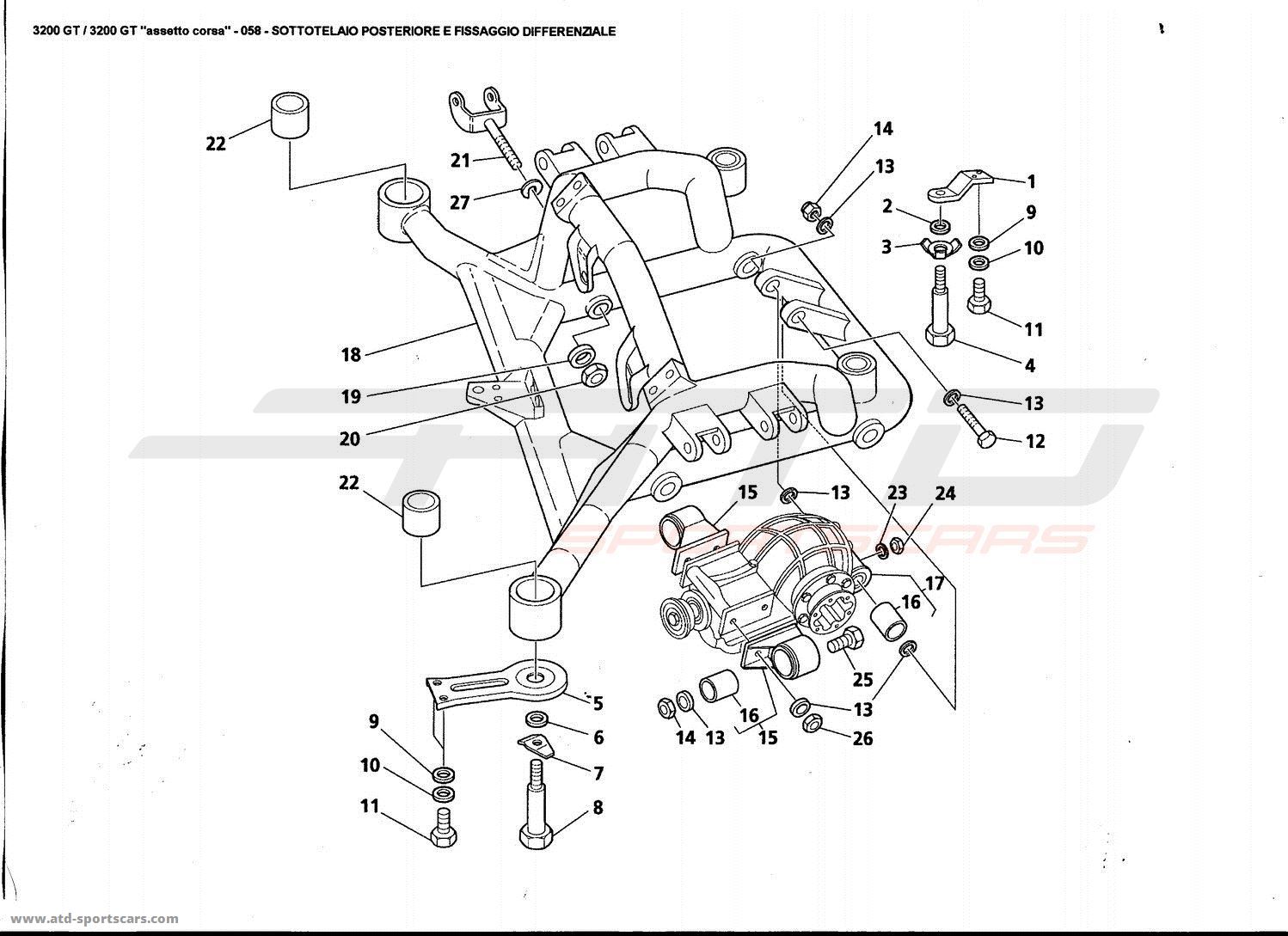 REAR UNDER-CHASSIS AND DIFFERENTIAL FASTENING