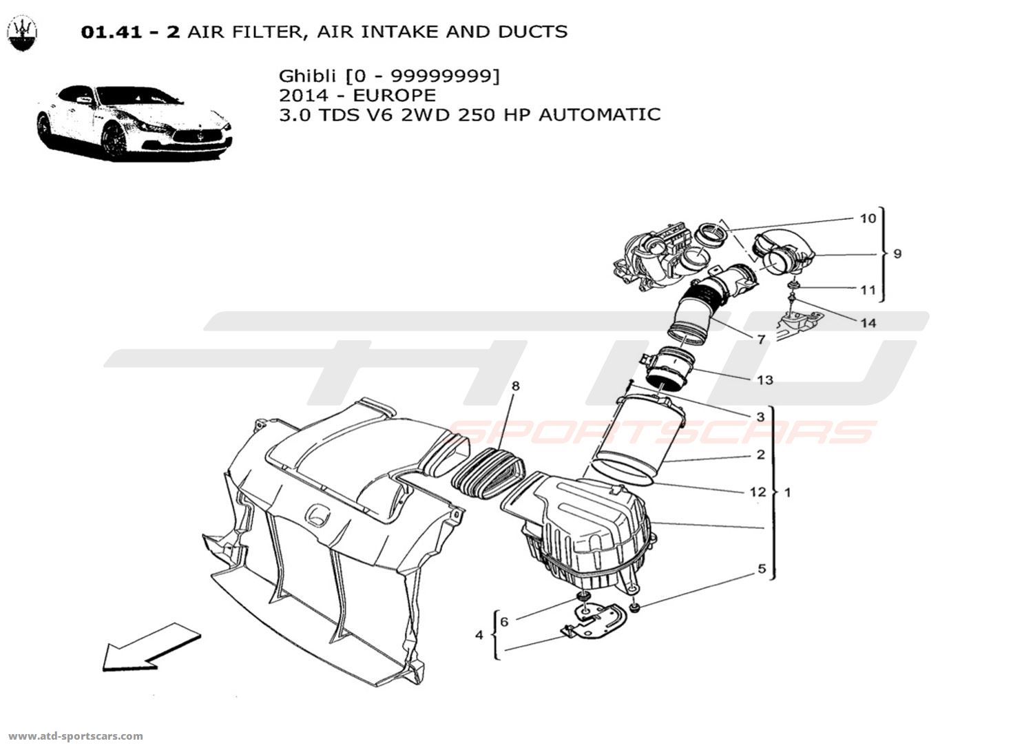 AIR FILTER, AIR INTAKE AND DUCTS