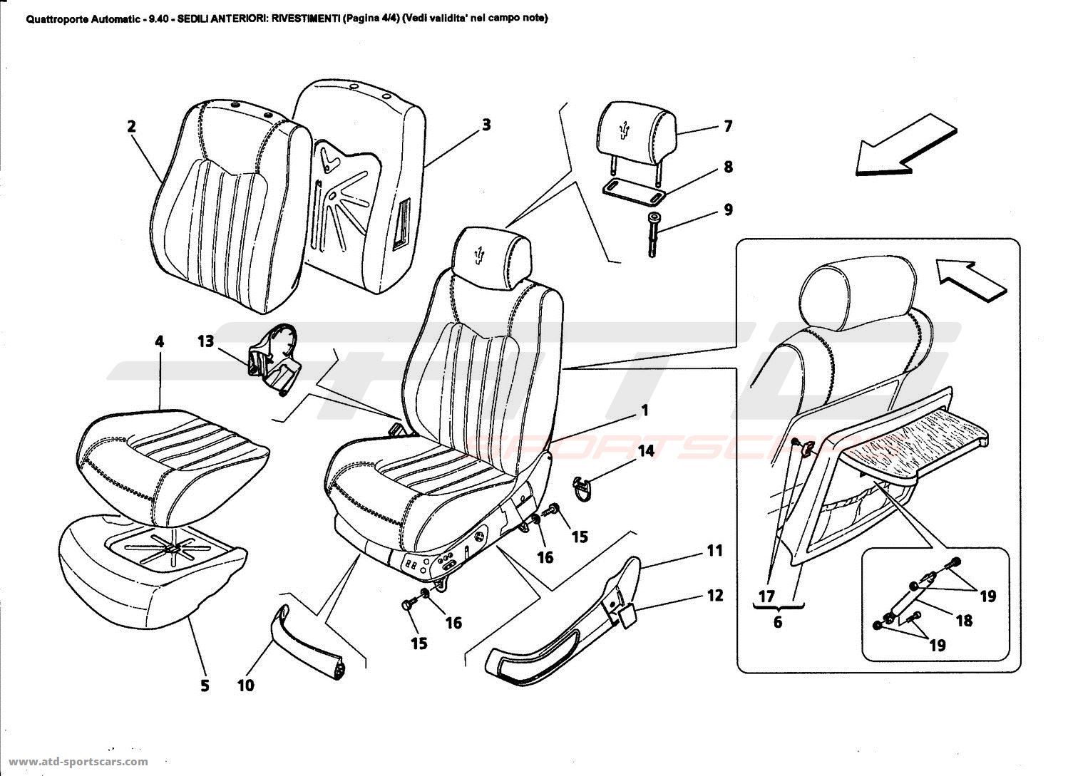 FRONT SEATS: LININGS (Page 4/4) (See validity on note field)