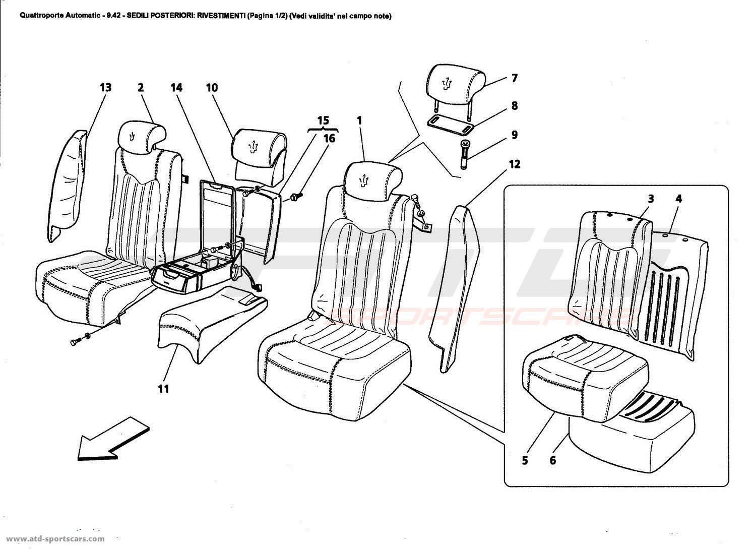 REAR SEATS: LININGS (Page 1/2) (See validity on note field)